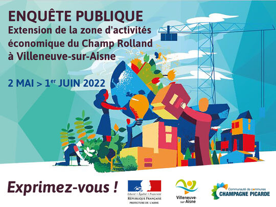 Enquête Publique Extension de la zone d'activités économique du Champ Rolland à Villeneuve-sur-Aisne
