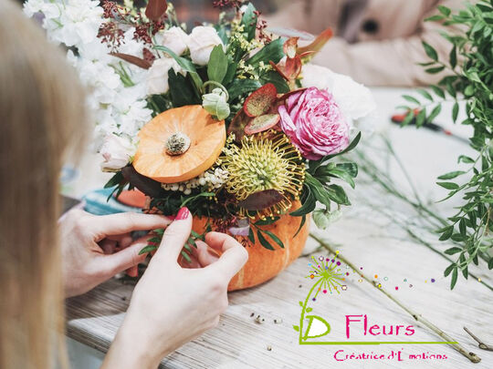 L'art est un jeu d'enfant Octobre 2024 - Atelier Courge fleurie avec Id Fleurs